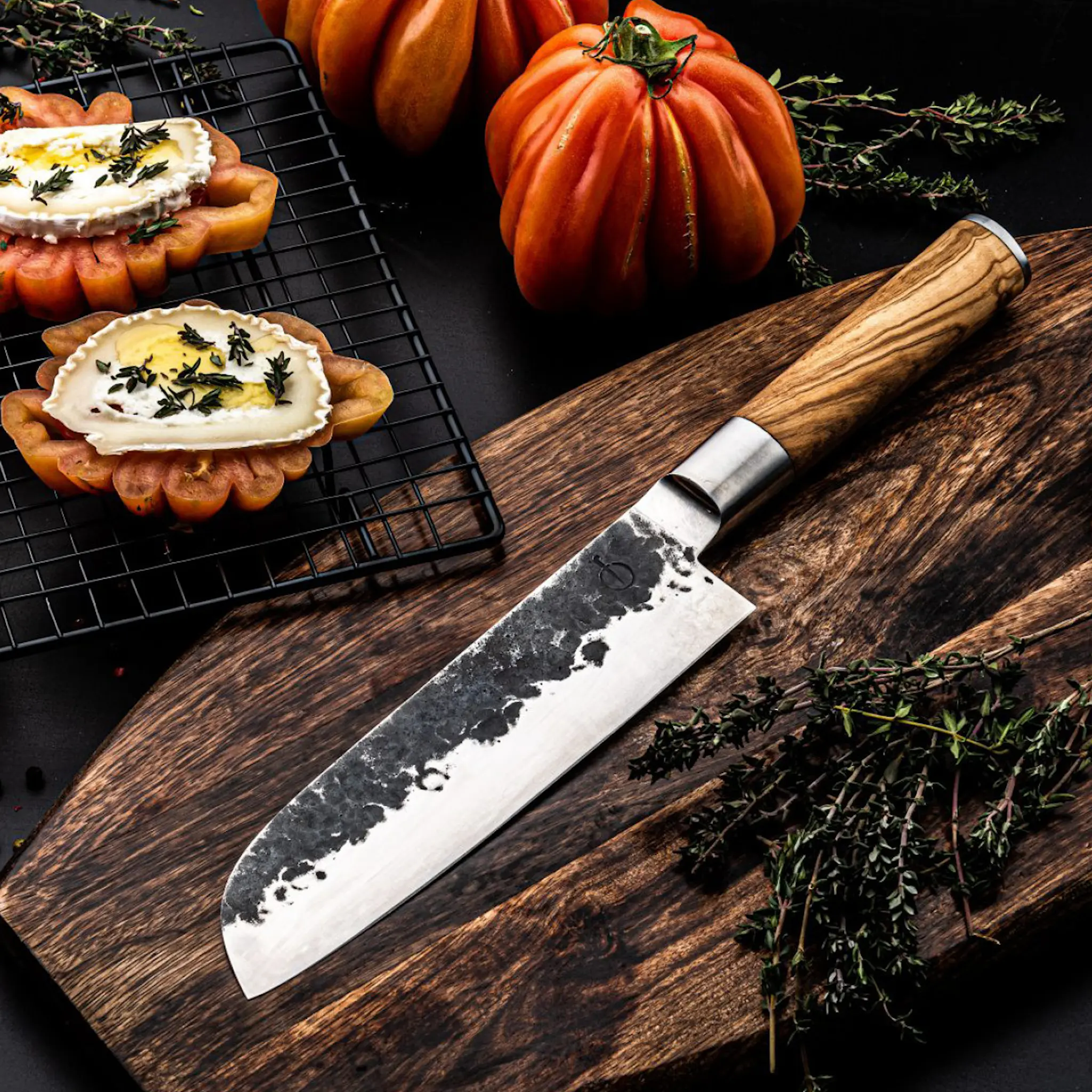 Forged Santokukniv 32 cm Olive