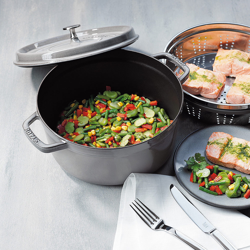 Staub La Cocotte rund gryte 26 cm 5,2L grå