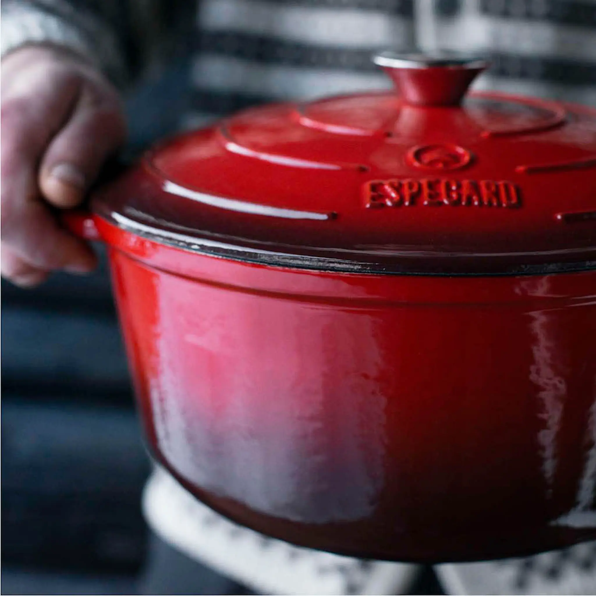 Espegard Gjutjärnsgryta 4 L röd