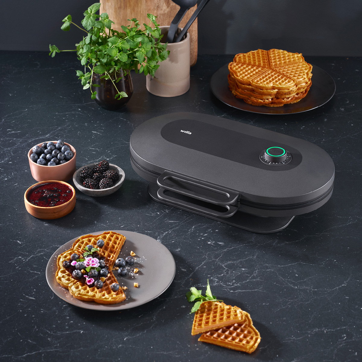 Wilfa Double Joy dobbelt vaffeljern WM5DB-200 svart
