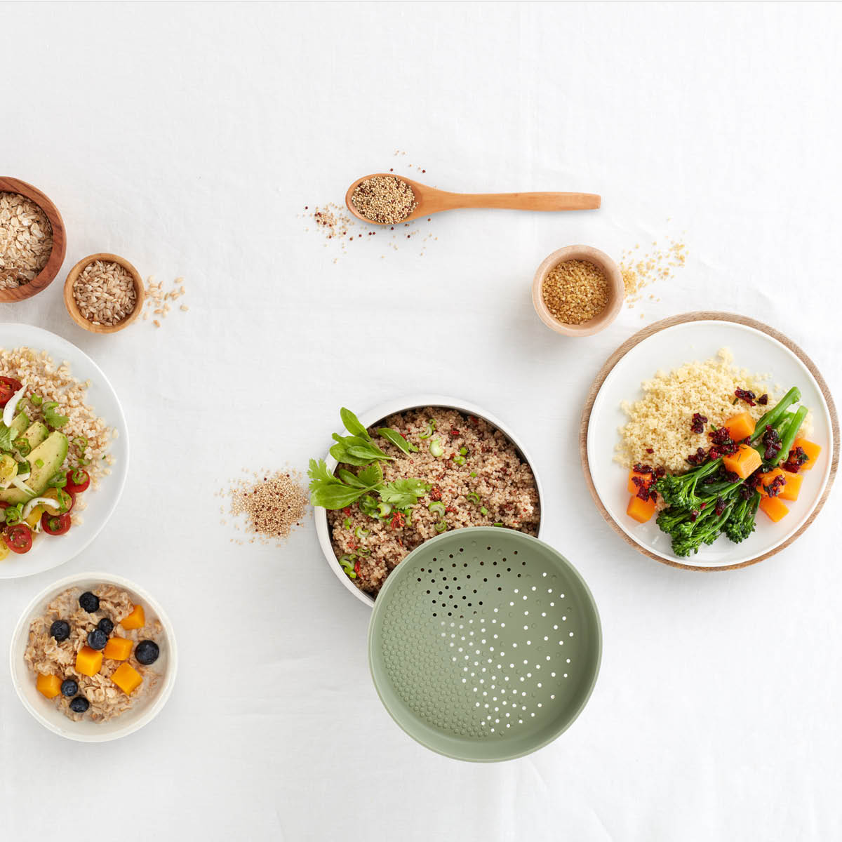 Lékué Snabbkokare för ris i mikrovågsugn 1 L grön