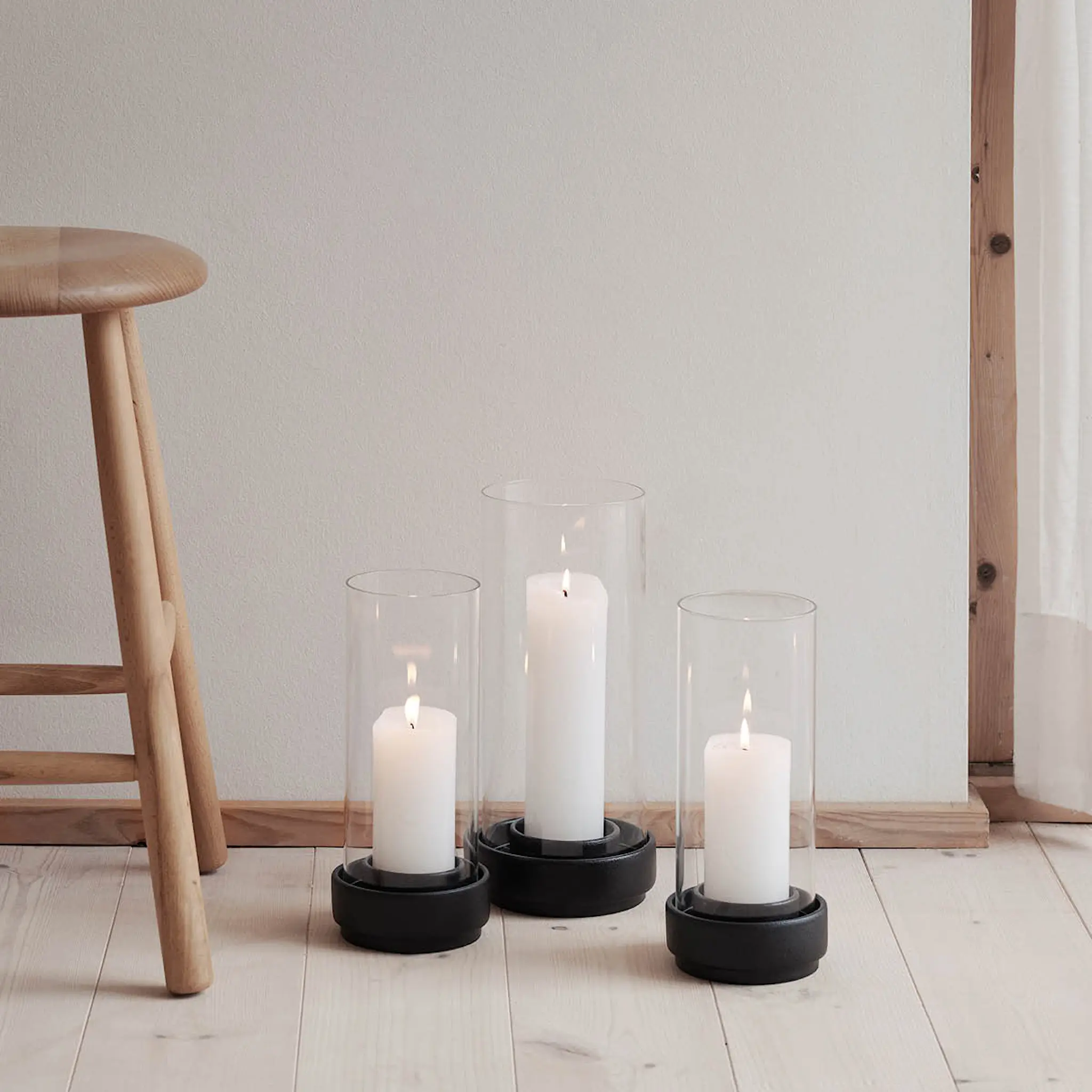 Stelton Hurricane Kynttilälyhty 28 cm Musta/Kirkas