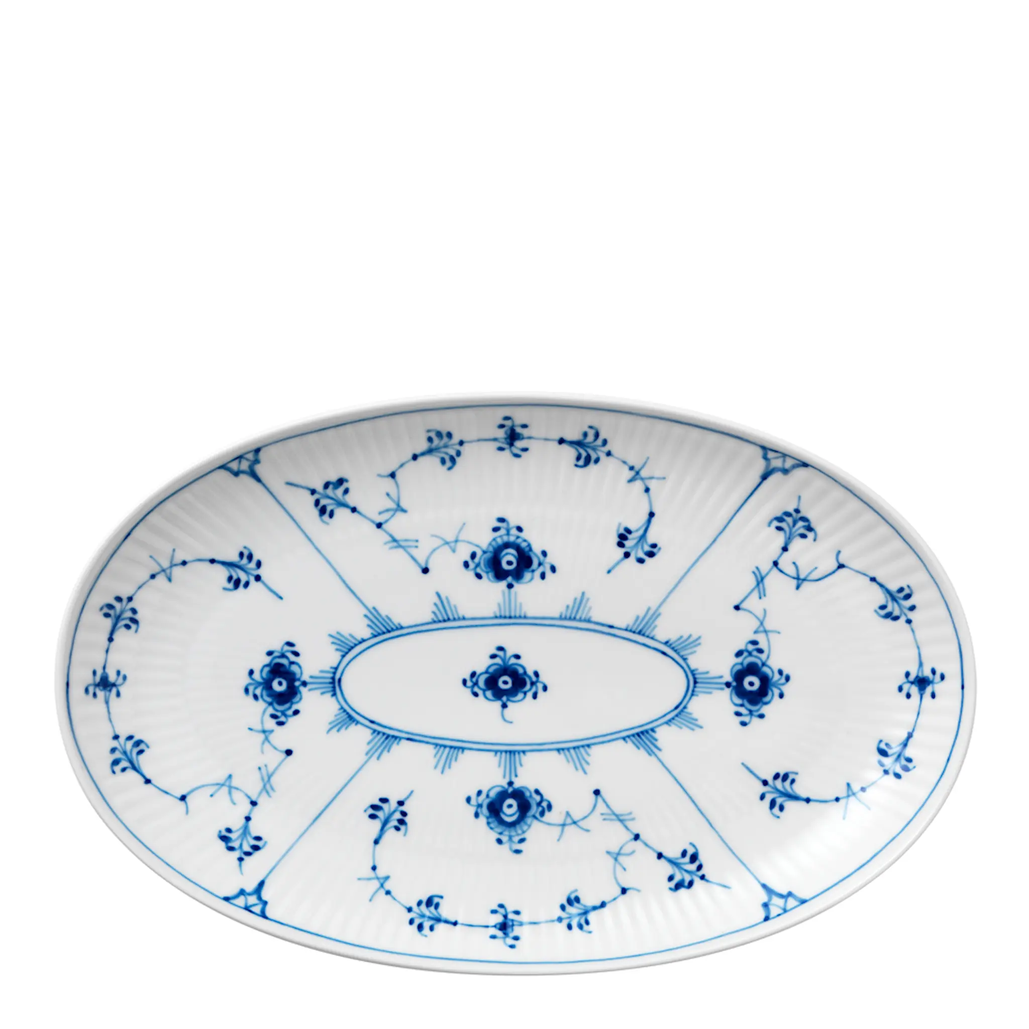 Royal Copenhagen Blue Fluted Plain fat ovalt 23x15 cm