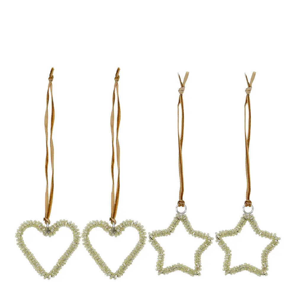 Connect julepynt 4 stk champagne