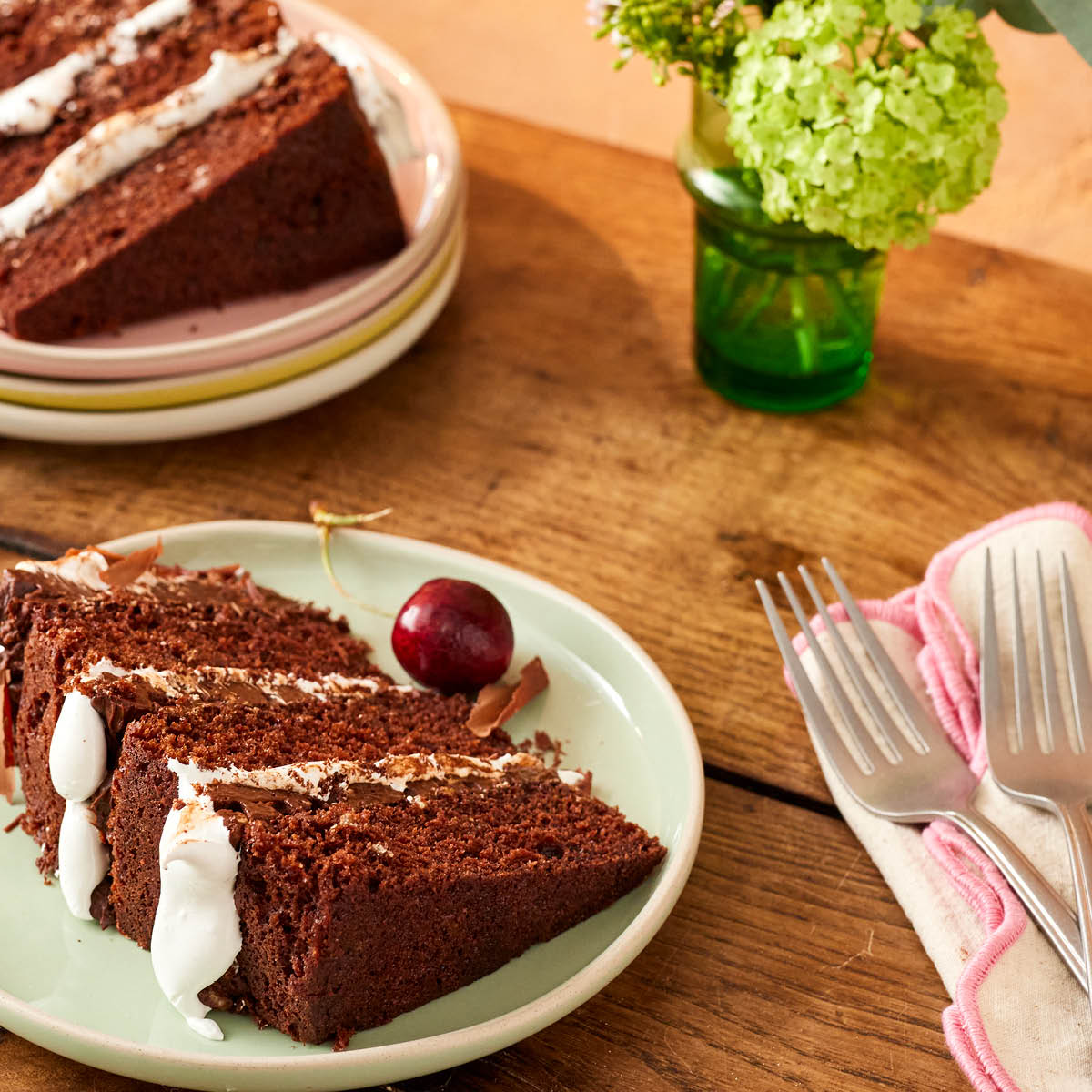 Jamie Oliver Big Love servietter i bomull/lin 45 cm 4 stk rosa/hvit/grønn/gul