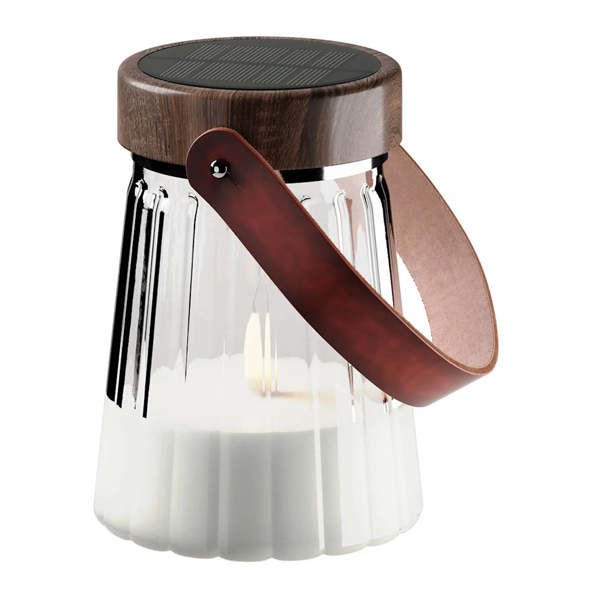 DeluxeHomeart LED lykta i glas 12 x 13 cm solcellsdriven