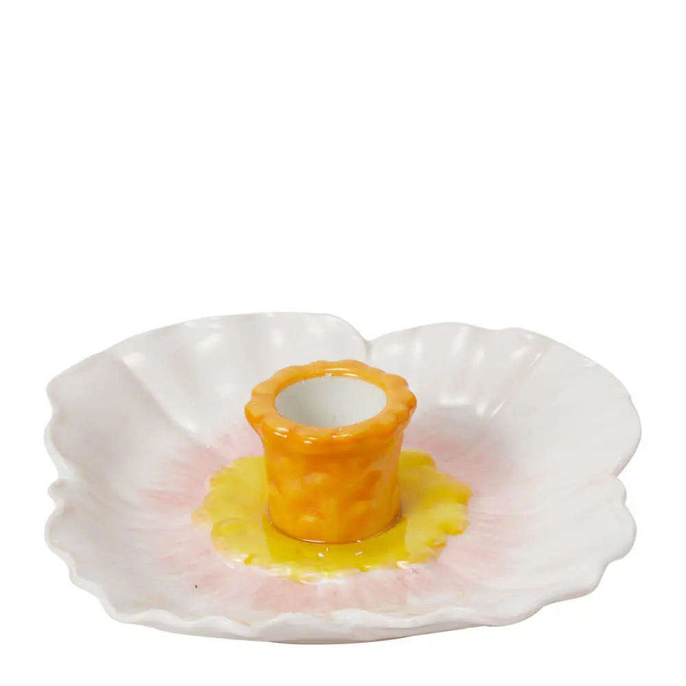 Flora Kynttilänjalka 12,5 cm Beige/Roosa