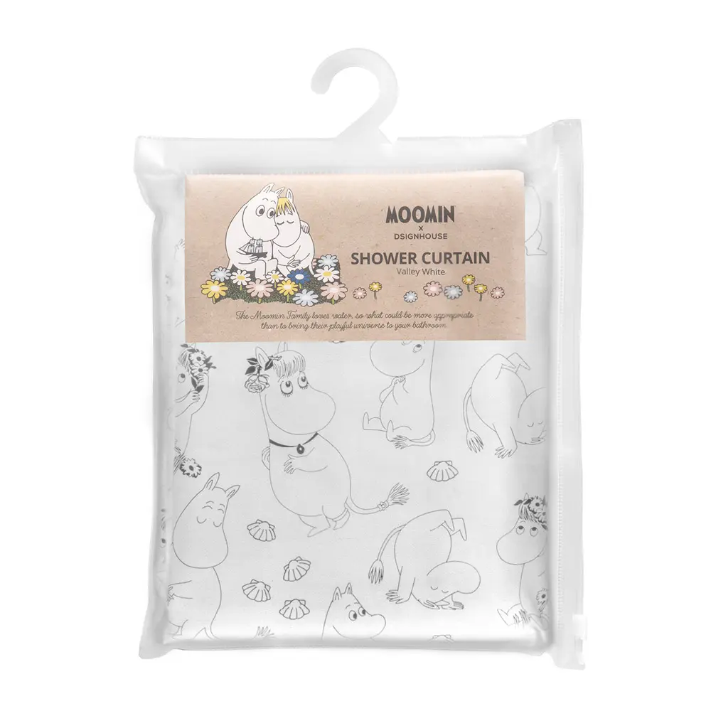 Muumi Suohkuverho 180x200 cm Valkoinen