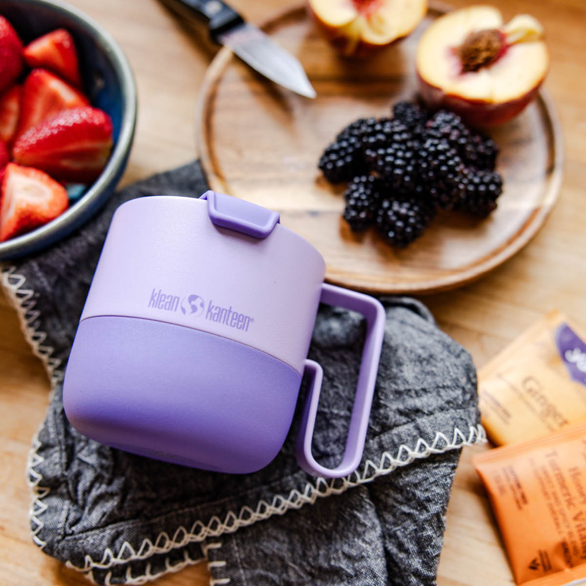 Klean Kanteen Rise mugg 41 cl med fliplock Orchid Bloom