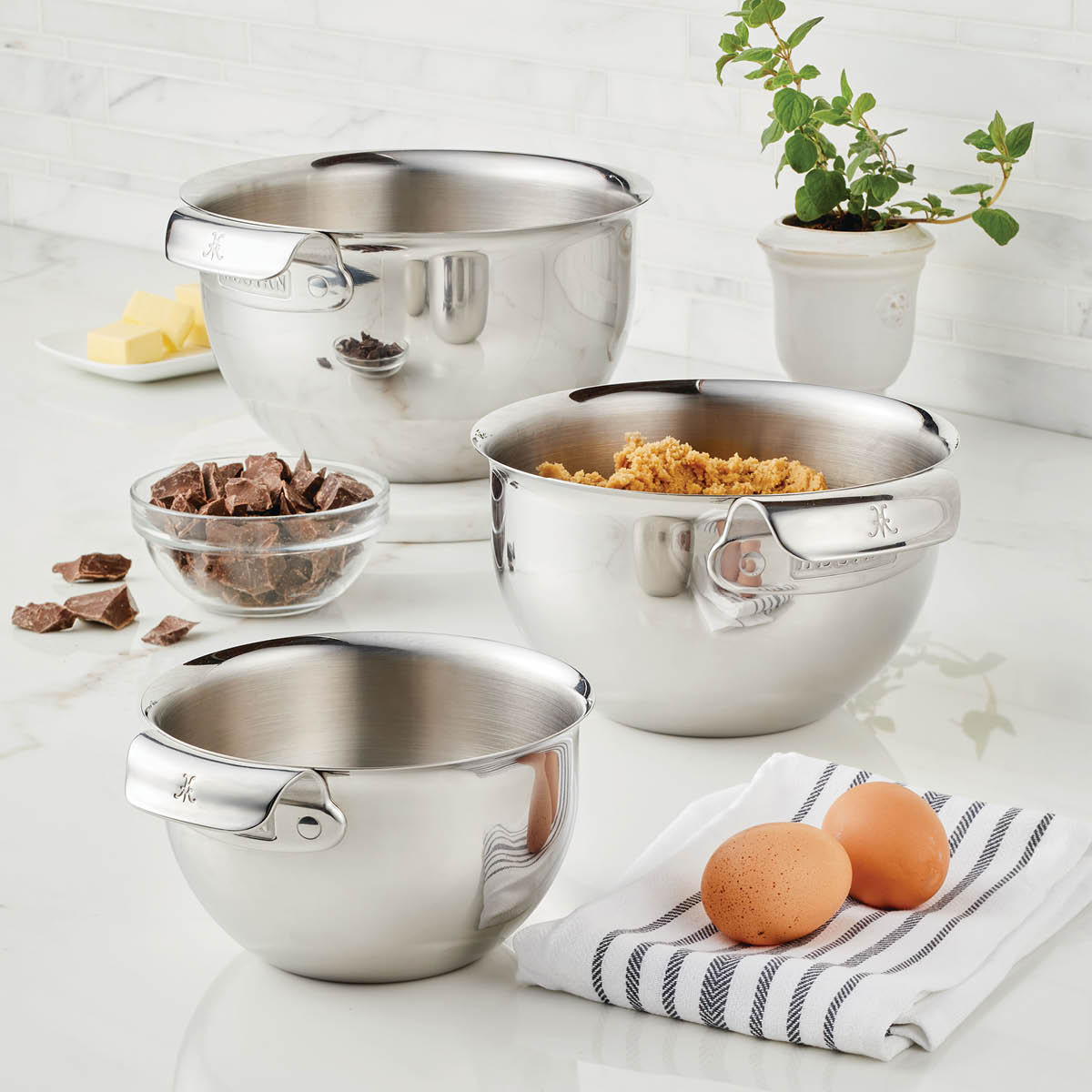 Hestan Provisions rostfri bunke skålset 3 delar