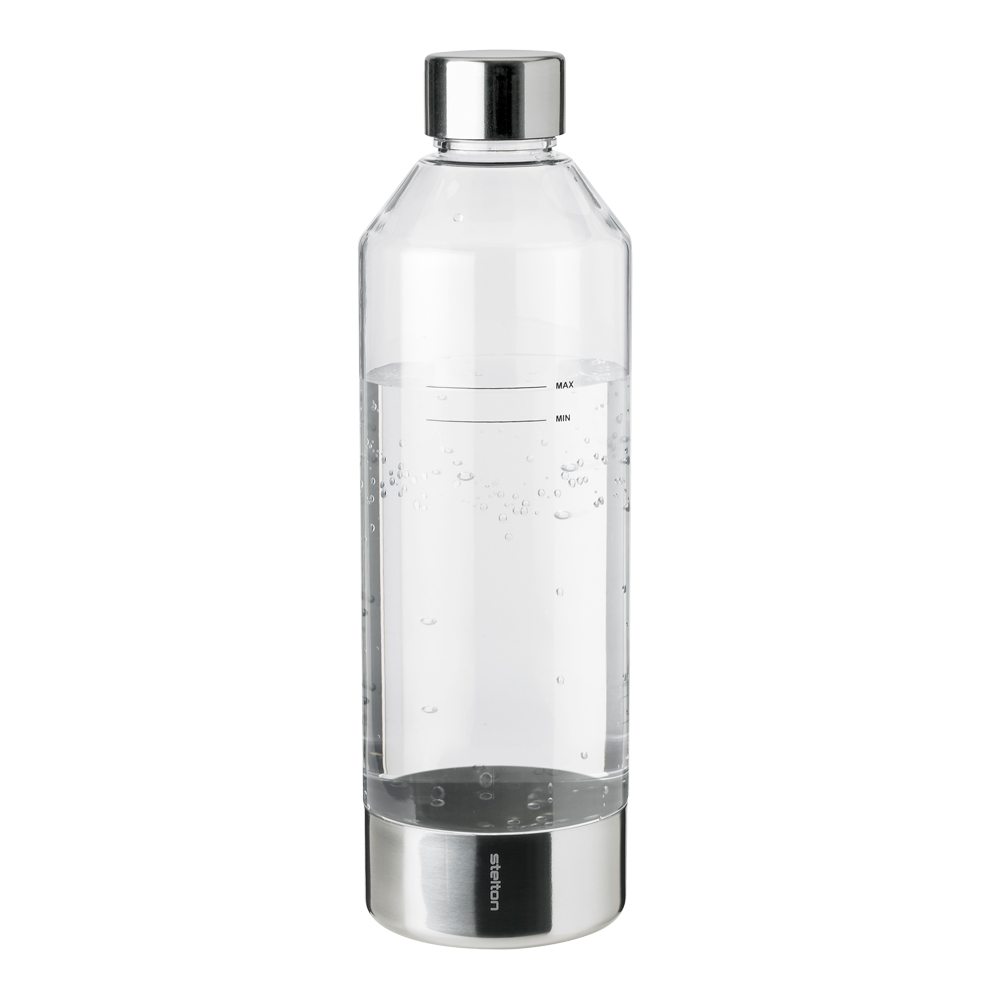 Stelton - Brus hiilihapotuslaitepullo 1,15 L kirkas/teräs