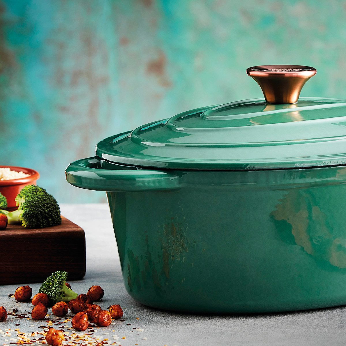 Barbary&Oak Gjutjärnsgryta oval 29 cm 3 L Grön