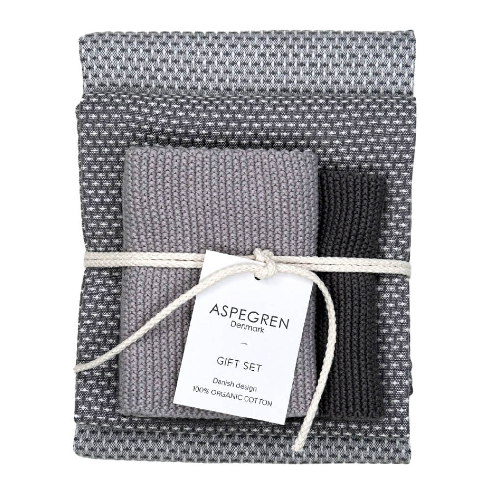 Aspegren Gåvoset 2 kökshanddukar & 2 disktrasor granite