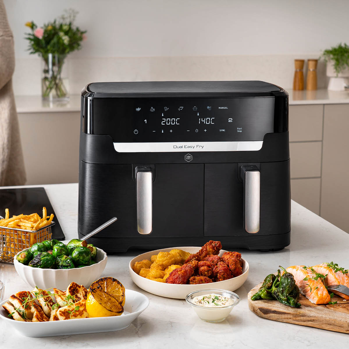 OBH Nordica Dual Easy-rasvakeitin XXL 11 L musta