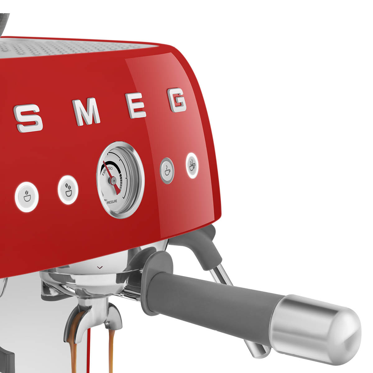 Smeg Smeg manuell espressomaskin med kvarn EGF03 röd