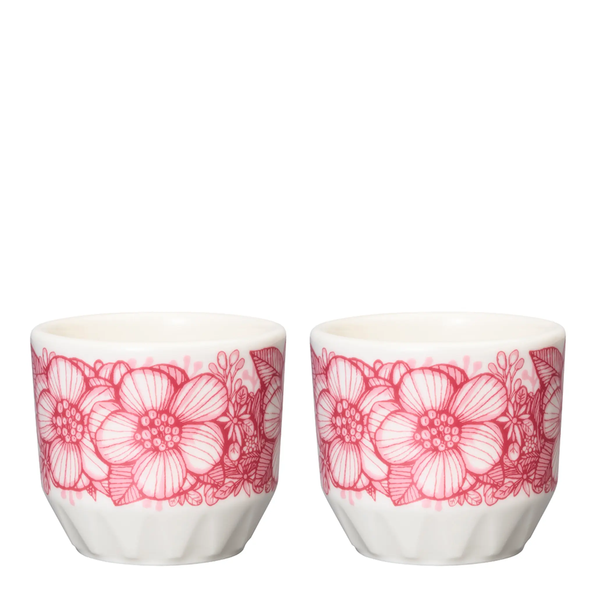 Arabia Huvila Äggkopp 4 cl 2-pack Rosa/vit