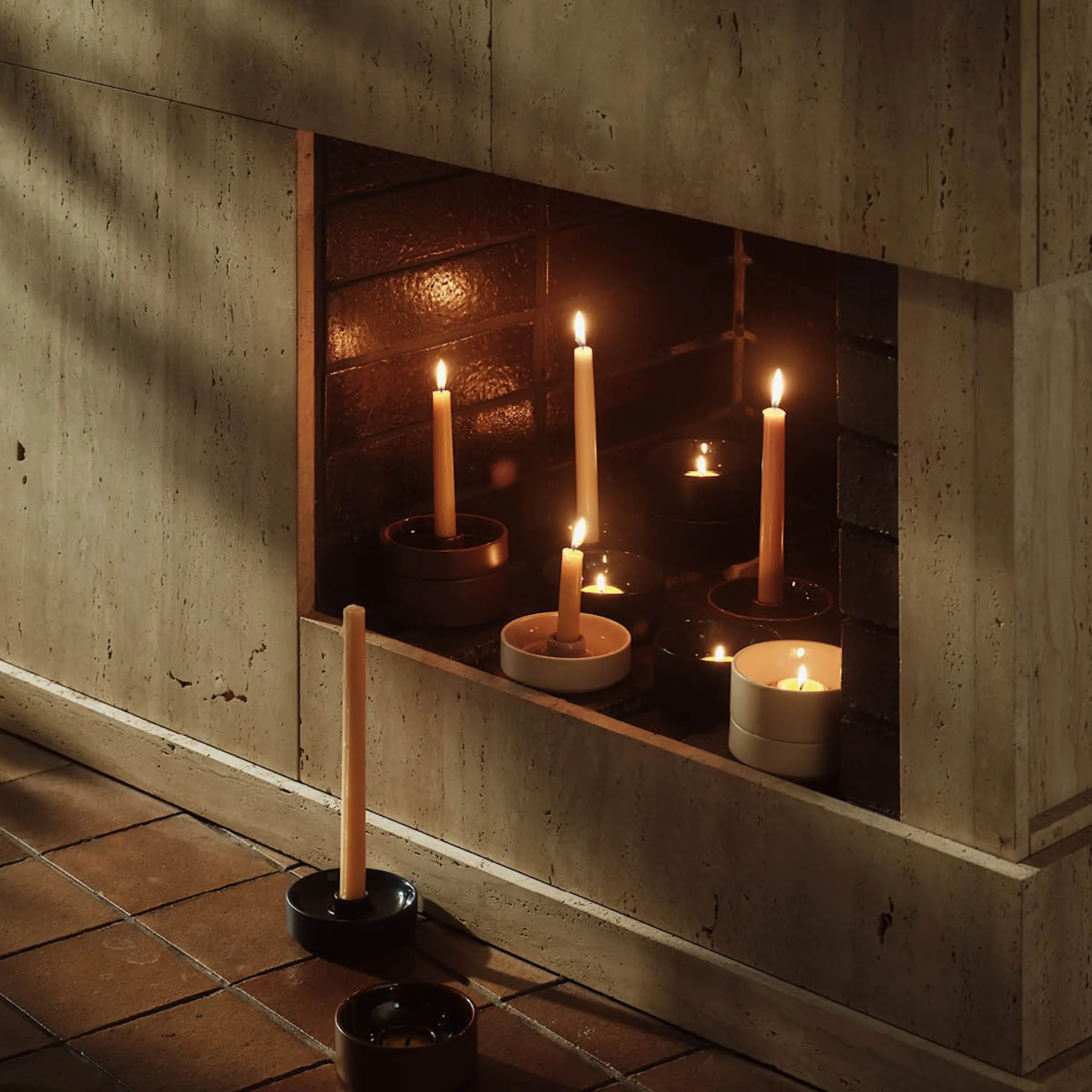 Arabia Kirnu ljusstake 11x3,5 cm blå