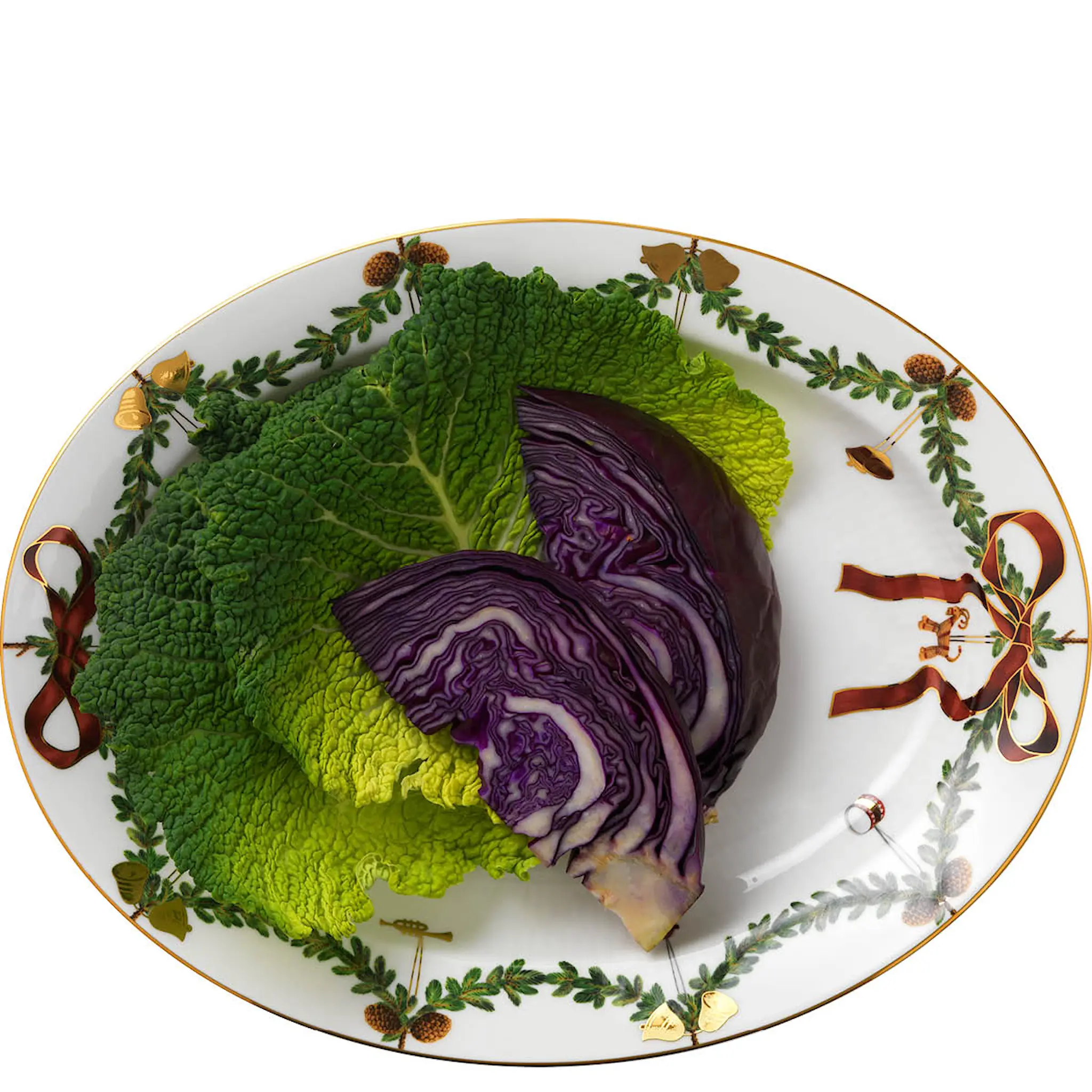 Royal Copenhagen Star Fluted Christmas Serveringsfat Ovalt 37 cm