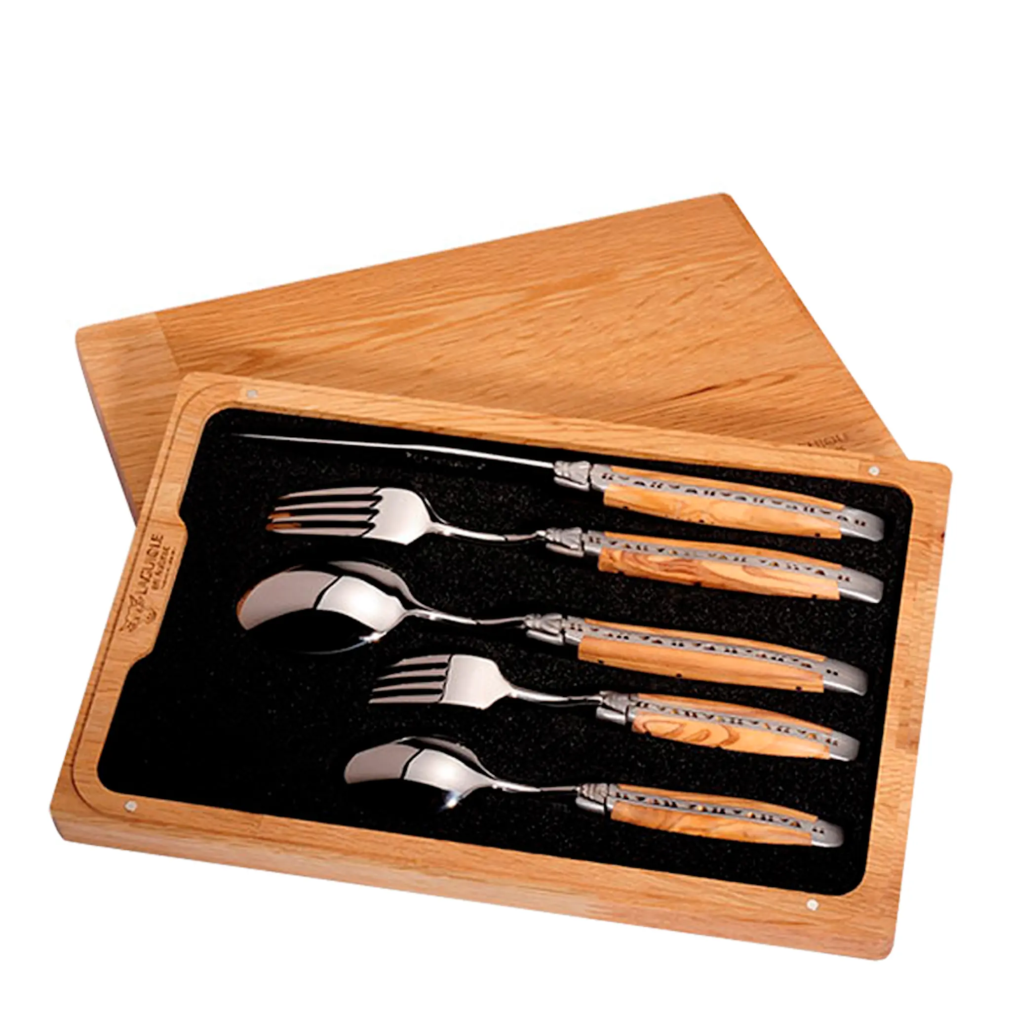 Laguiole en Aubrac Bestickset 5 delar Olivträ