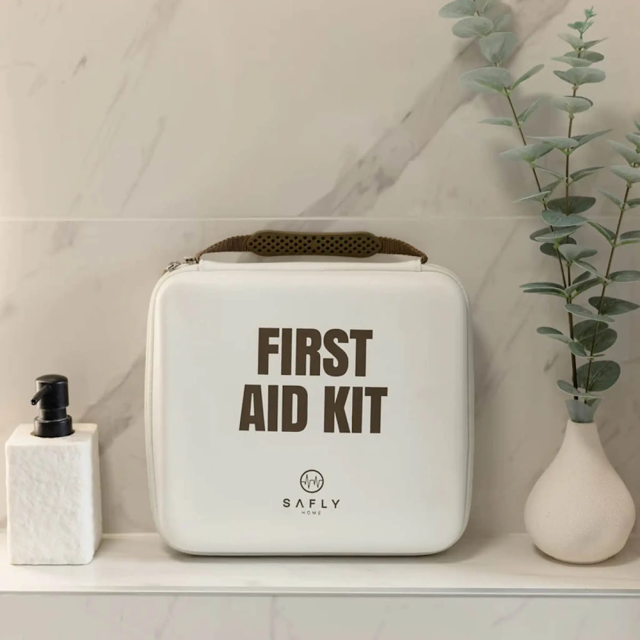 Safly Första hjälpen-låda stor 30x28x8,5 cm krämvit