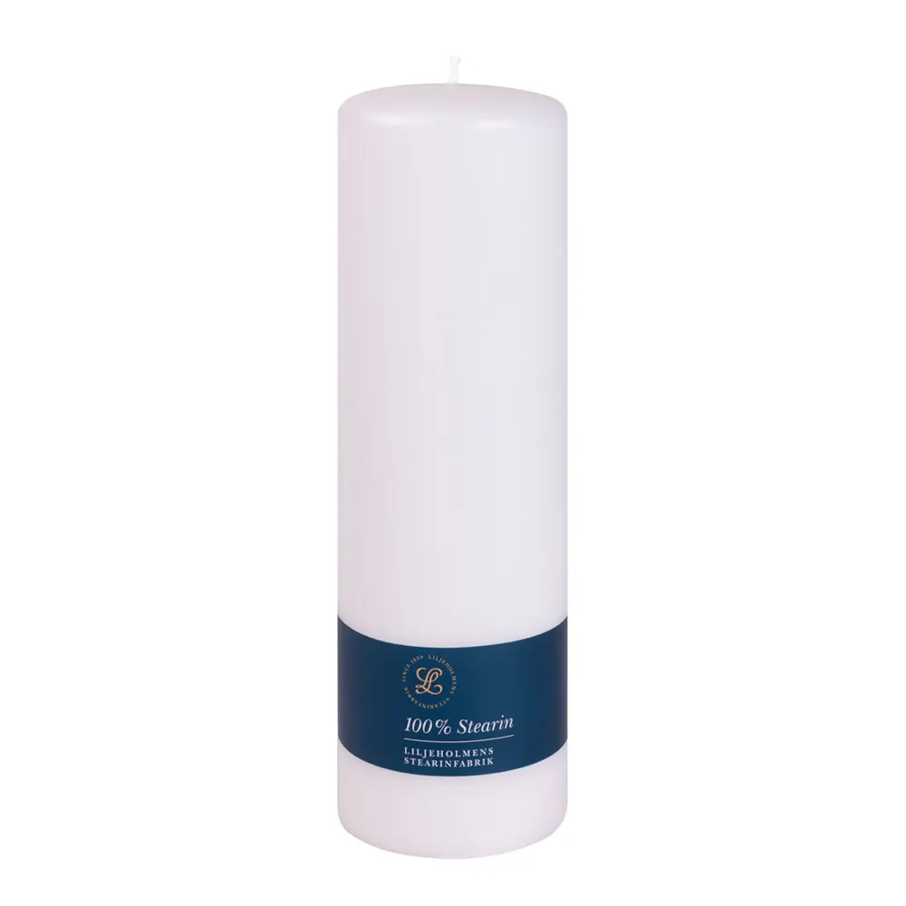 Blokklys stearin 7,8x25 cm hvit