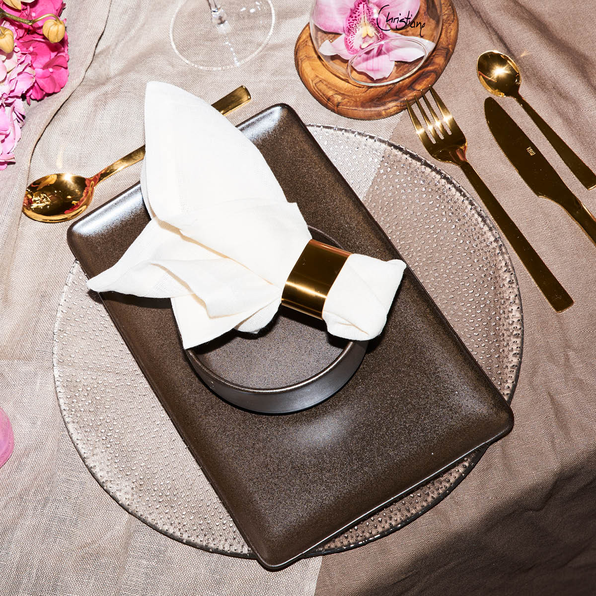 Aida Raw Tallrik rektangulär 31,5x20 cm Brun Metallic