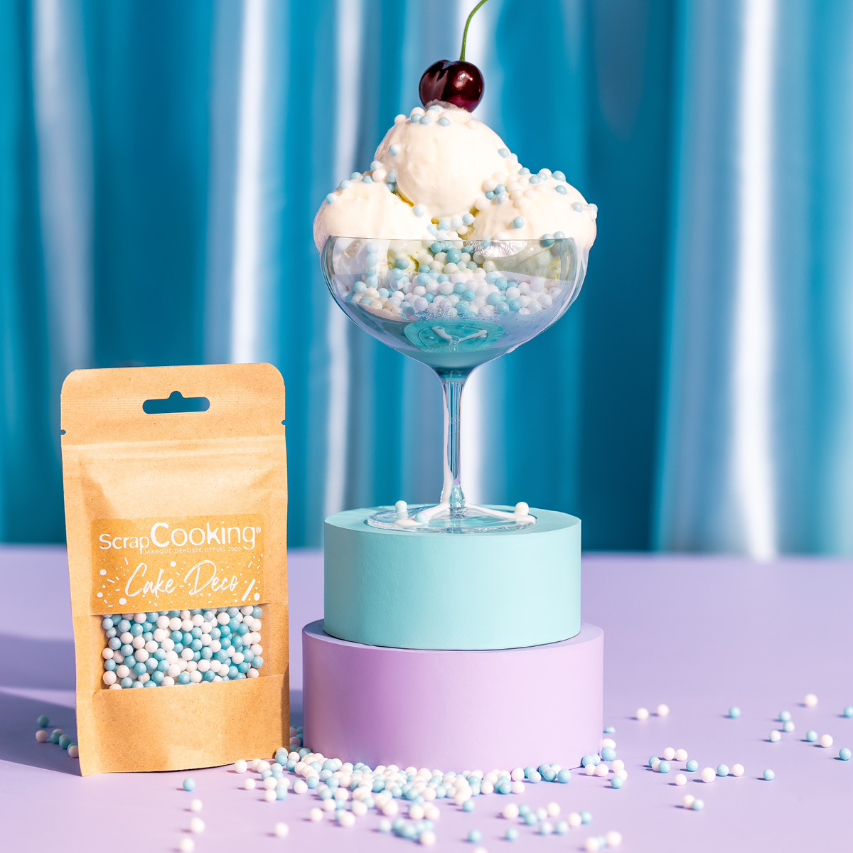 ScrapCooking Sockerpasta 250 g ljusblå