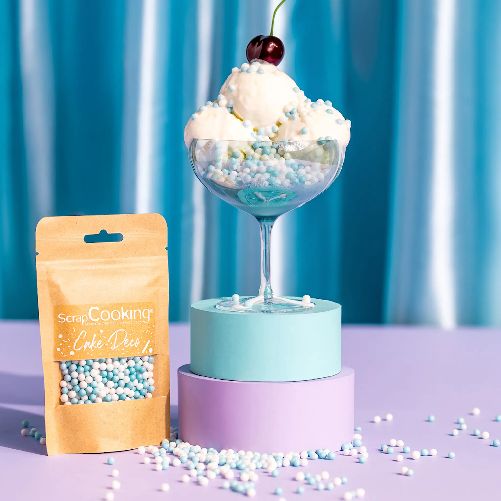 ScrapCooking Sockerpasta 250 g ljusblå