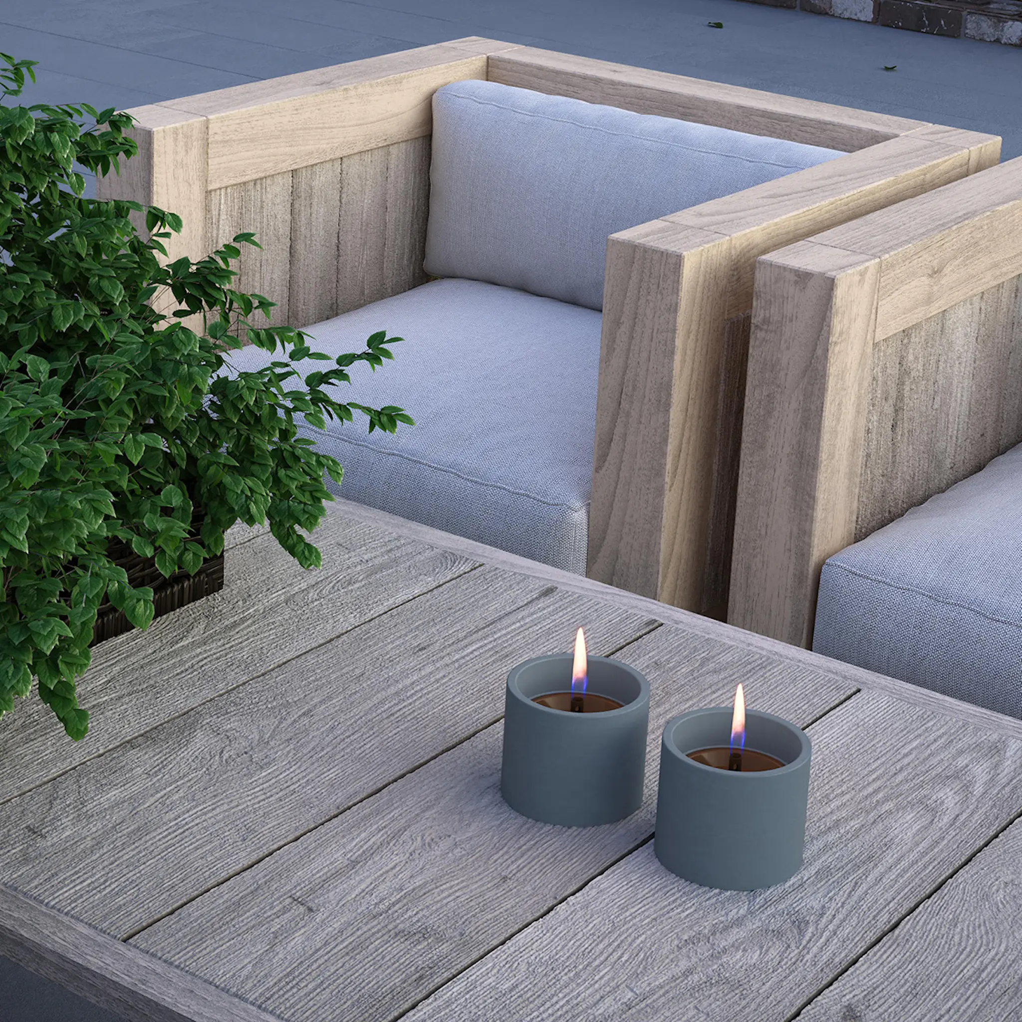 Tenderflame Breeze bordslykta 8 cm 2-pack ljusblå