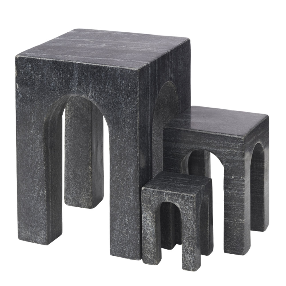 Gejst Arkis Skulptur Marmor 17 cm Svart