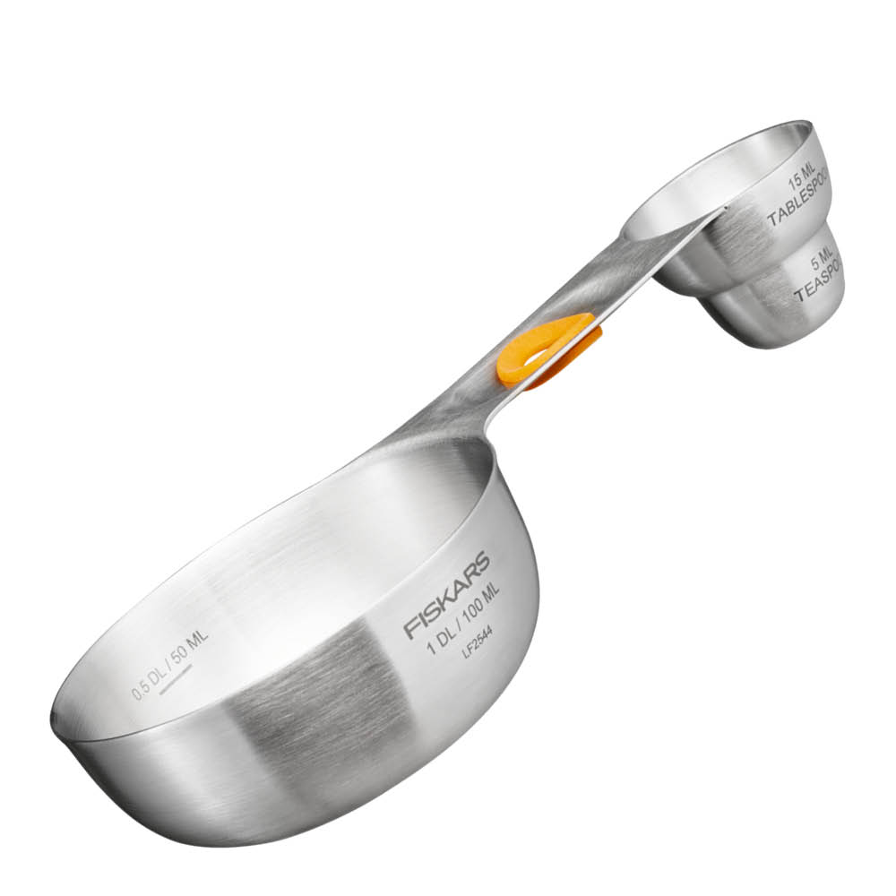 Fiskars Functional Form måleskje 3 stk 1dl/1ss/1ts stål