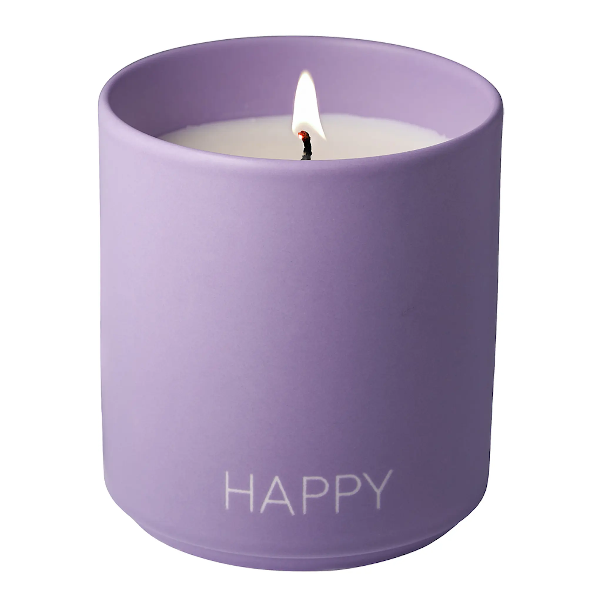 Design Letters Favourite doftljus HAPPY 8x8,7 cm Lila