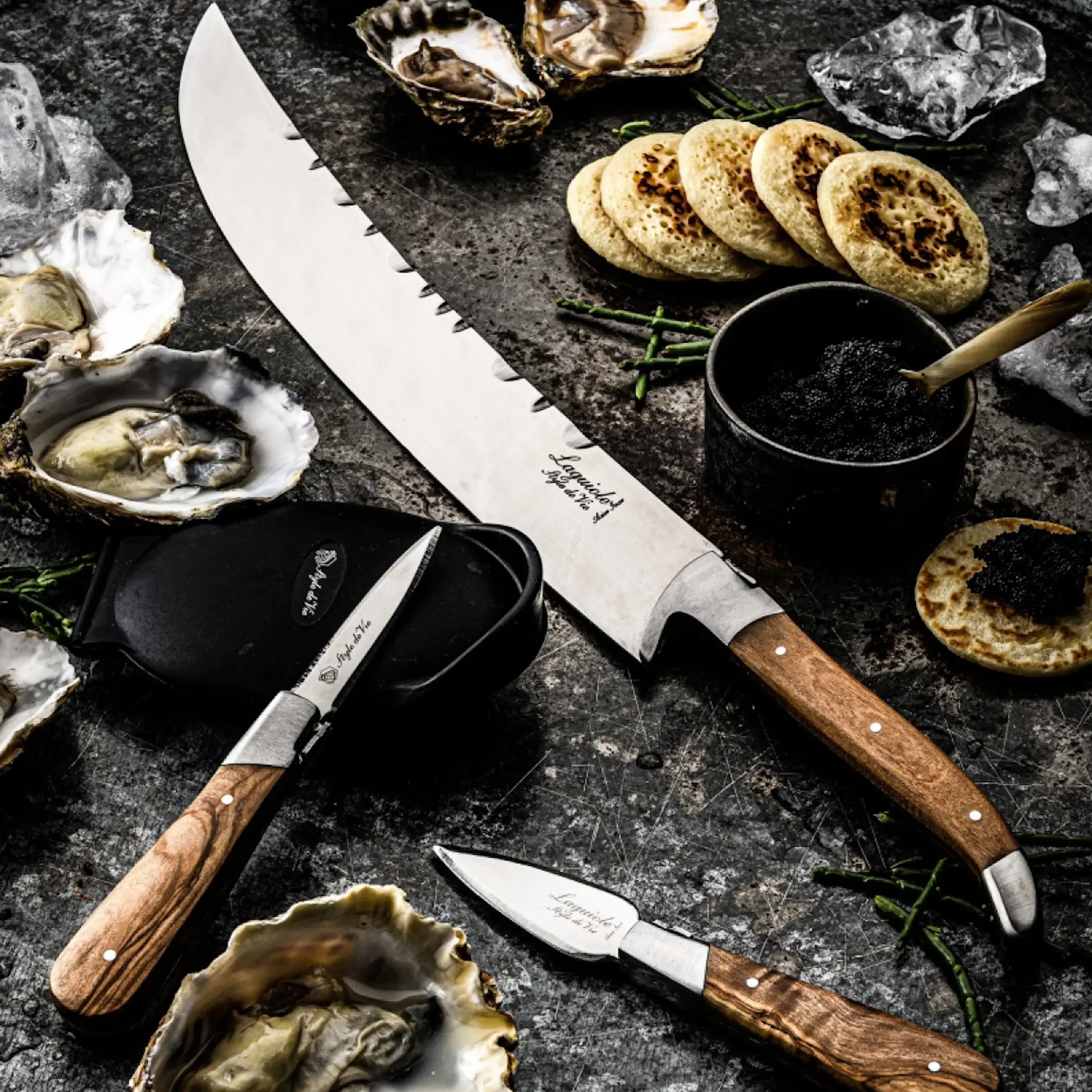 Laguiole Style de Vie Samppanjasapeli Oliivipuu