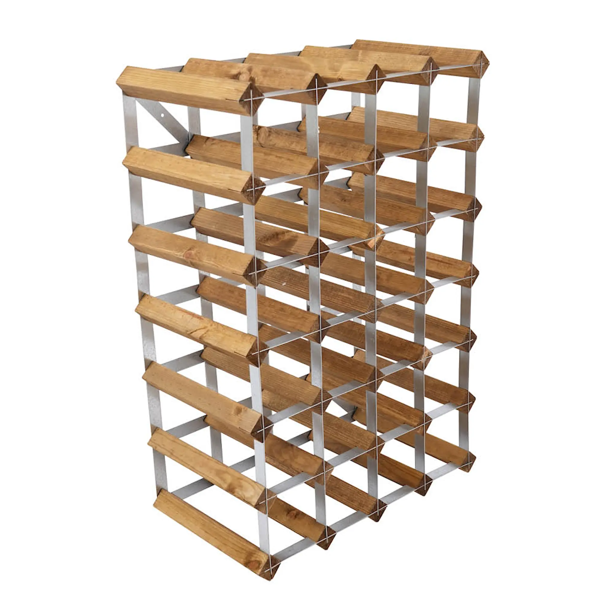 Traditional Wine Rack Vinställ 30 flaskor monterad ljus ek
