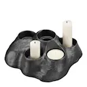 Design ljusstake för ljusstumpar 5 ljus 15x20 cm svart