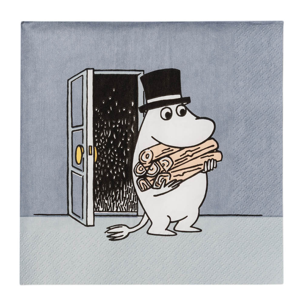 Moomin Arabia - Muumi Servetti Muumipappa 33x33 cm 20 kpl Harmaa