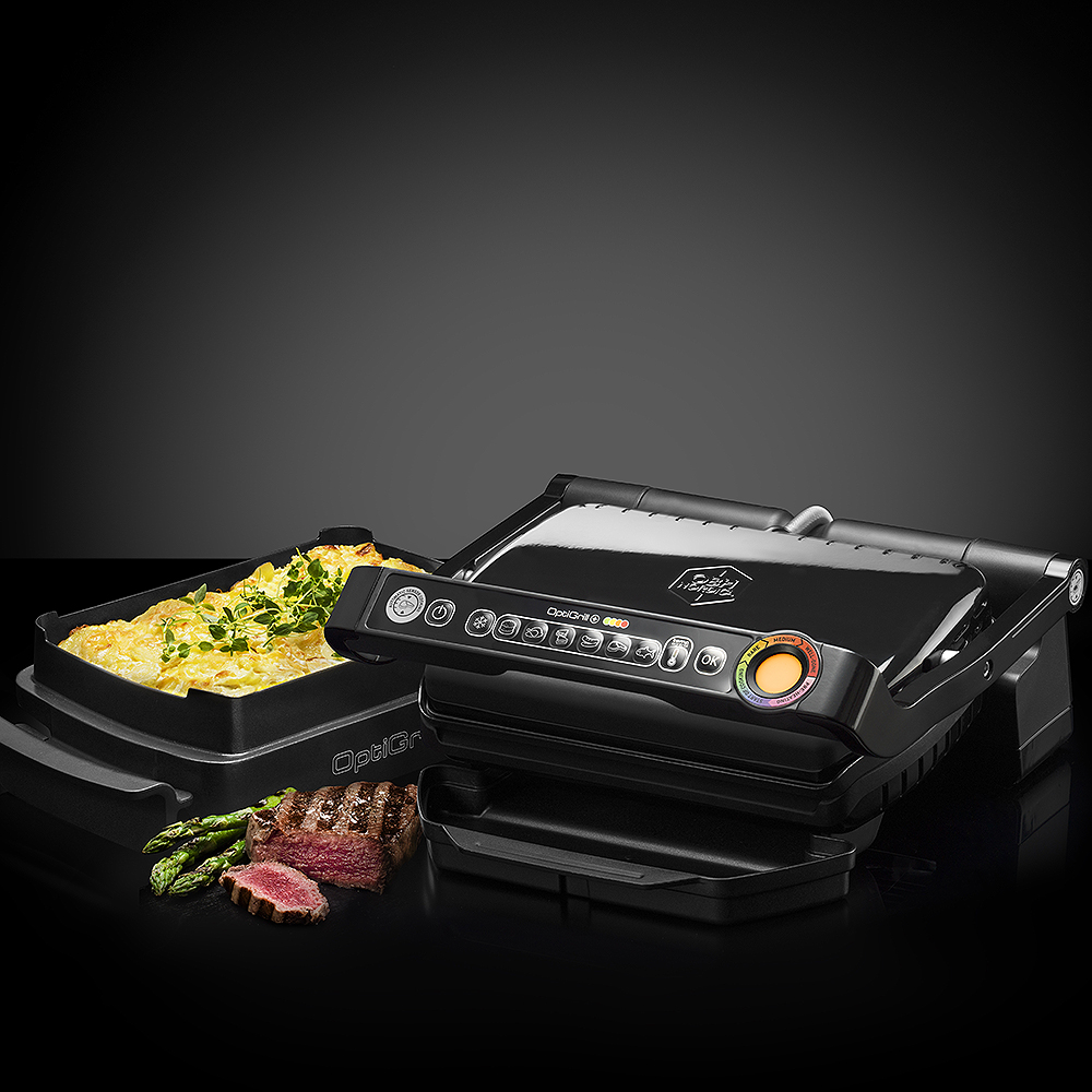 OBH Nordica OptiGrill+ Pöytägrilli ja alusta Musta