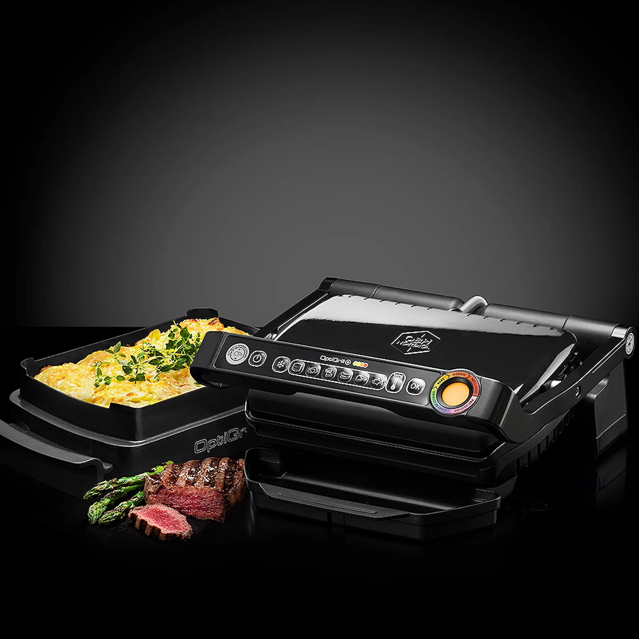 OBH Nordica OptiGrill+ Bordsgrill med bricka Svart