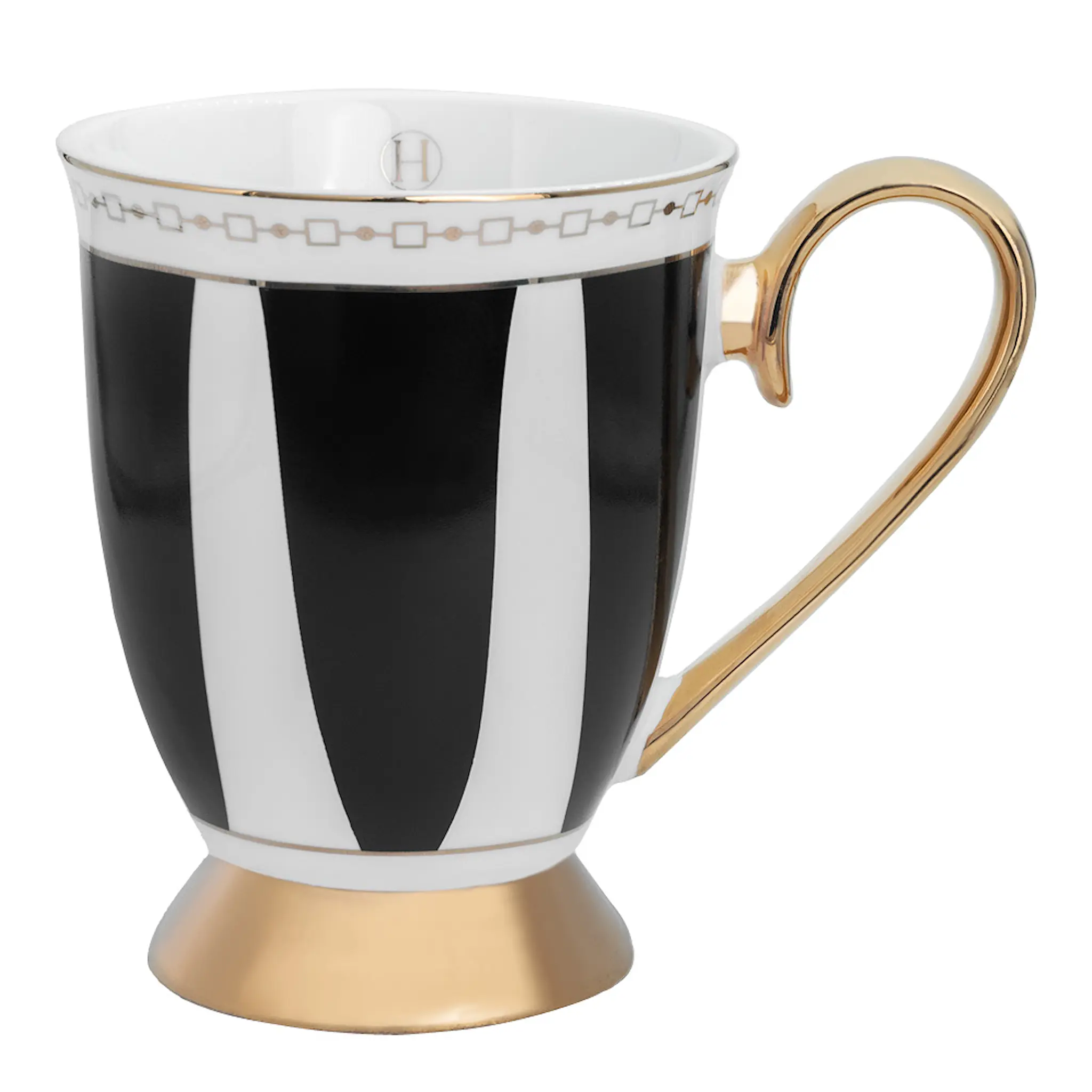 Hilke Strisce Nero Mugg 28 cl Svart/Guld