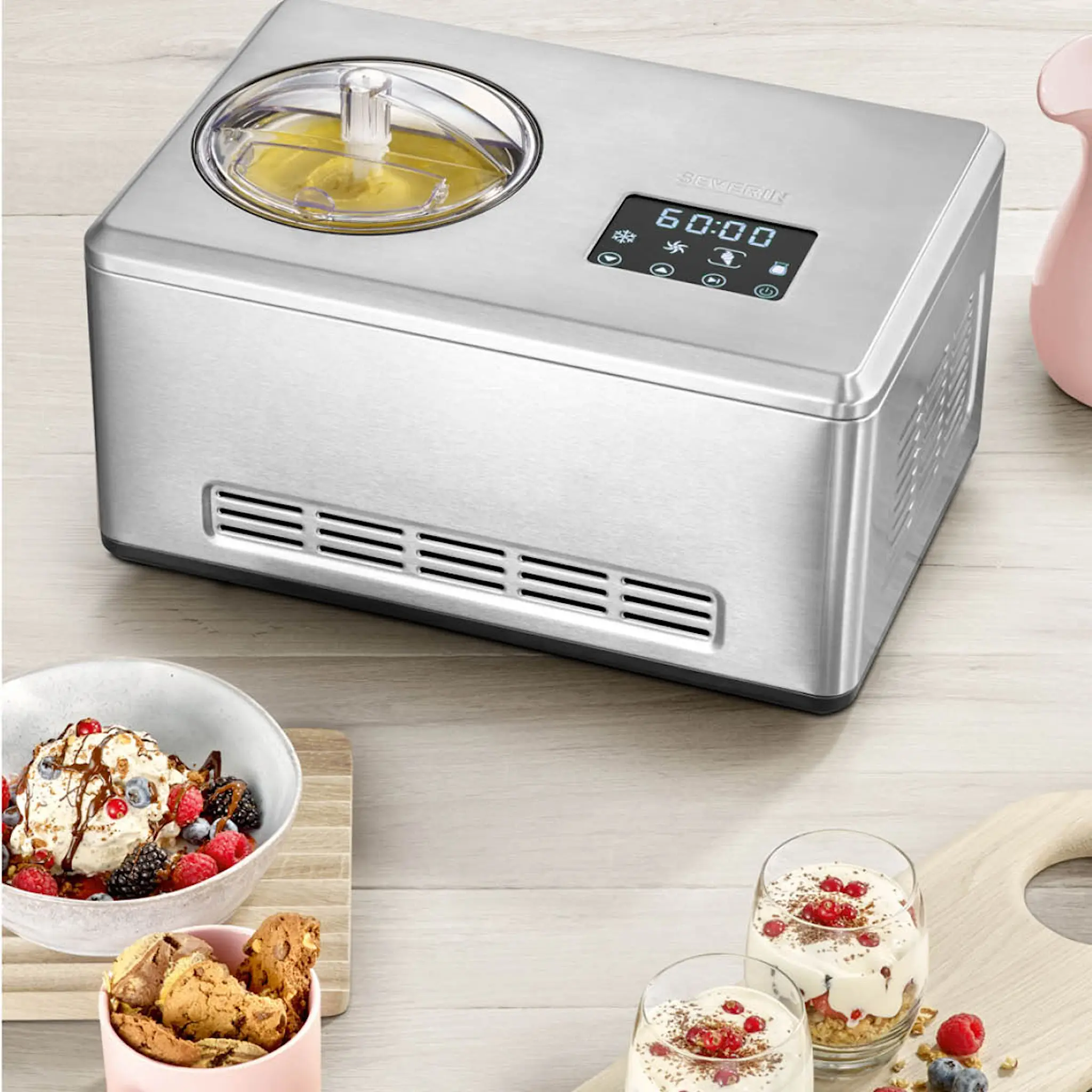 Severin Glassmaskin EZ7406 med yoghurtfunktion och 2 behållare à 2 L