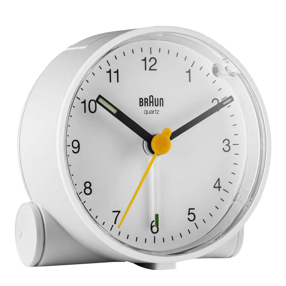 Braun Vekkerklokke analog 6,9 cm hvit