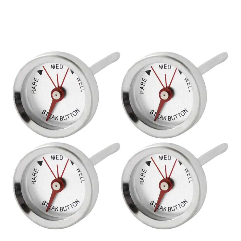 Mekanisk porsjonstermometer med graderingsskala 4 stk rustfritt stål