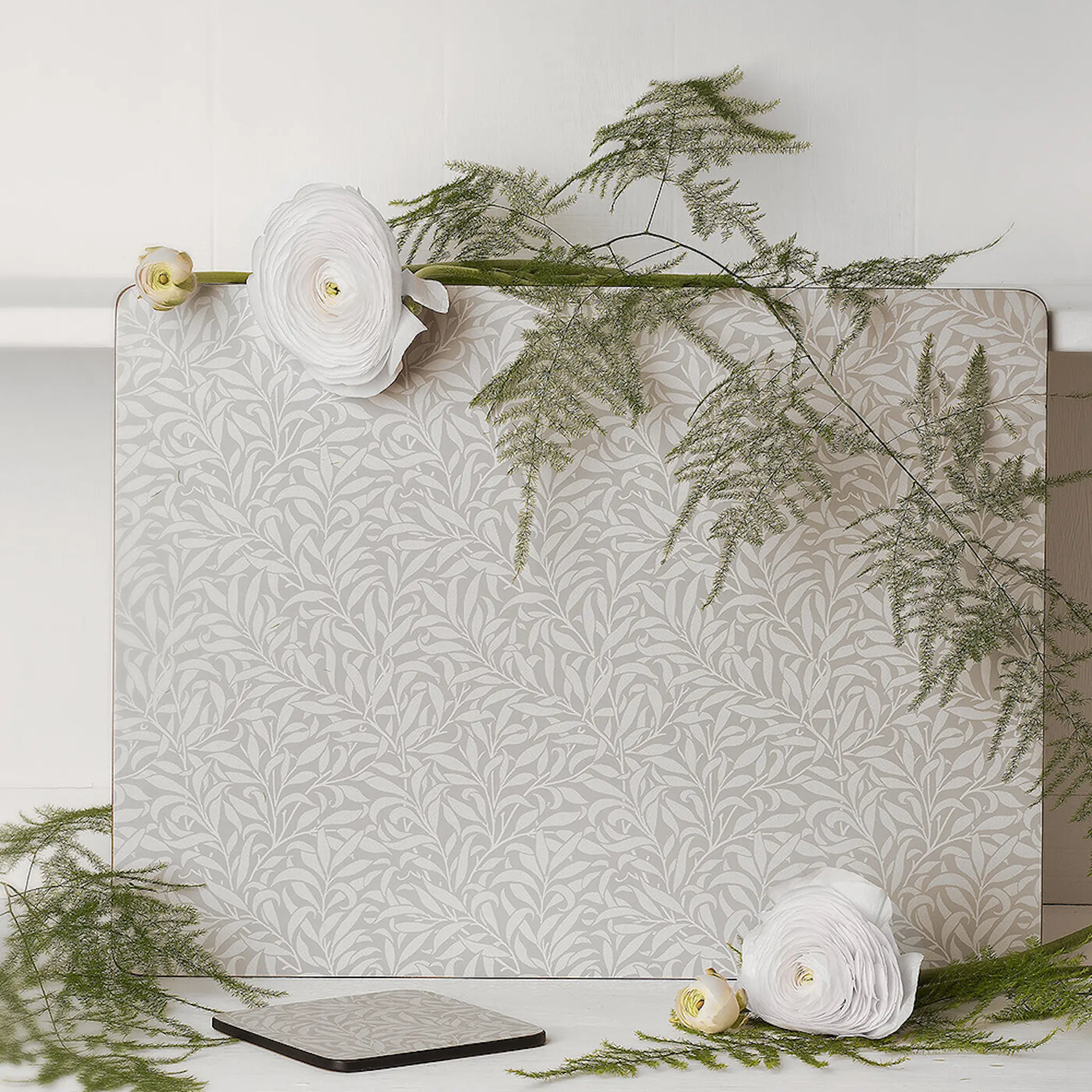 Morris & Co Willow Bough Pöytätabletti 30x40 cm 4 kpl Puhdas valkoinen