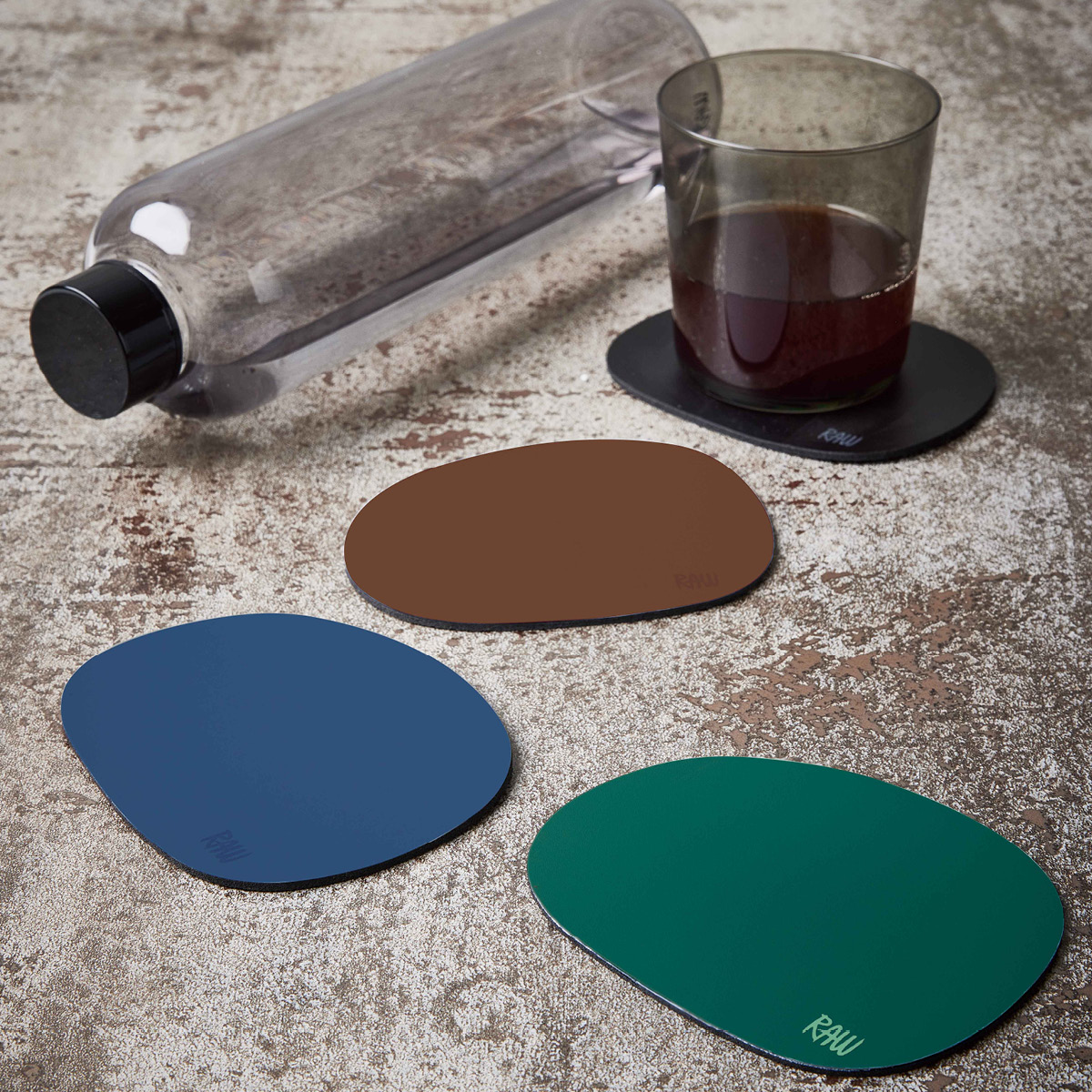 Aida Raw Organic Glasunderlägg 6-pack Dark Blue