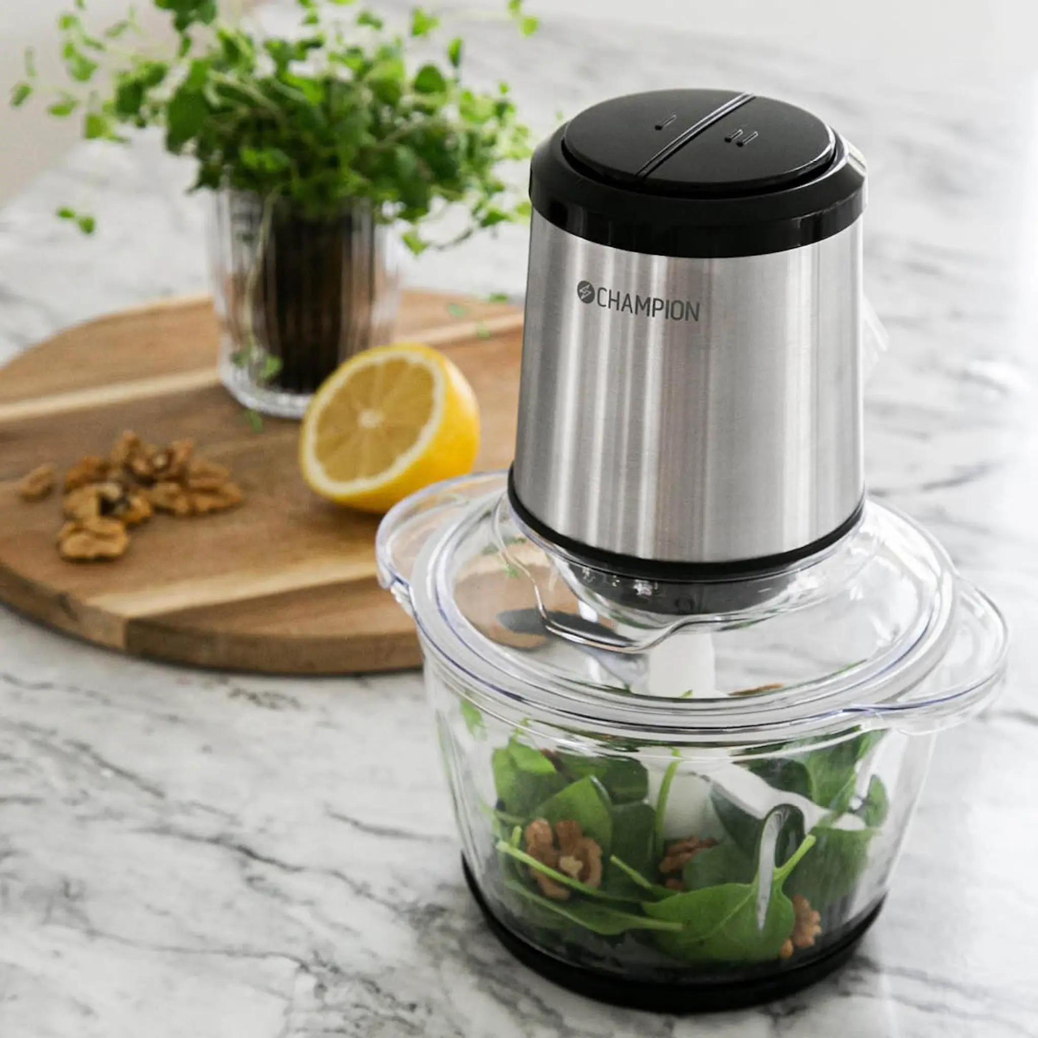 CHAMPION Mini chopper 1,2L Glasskål