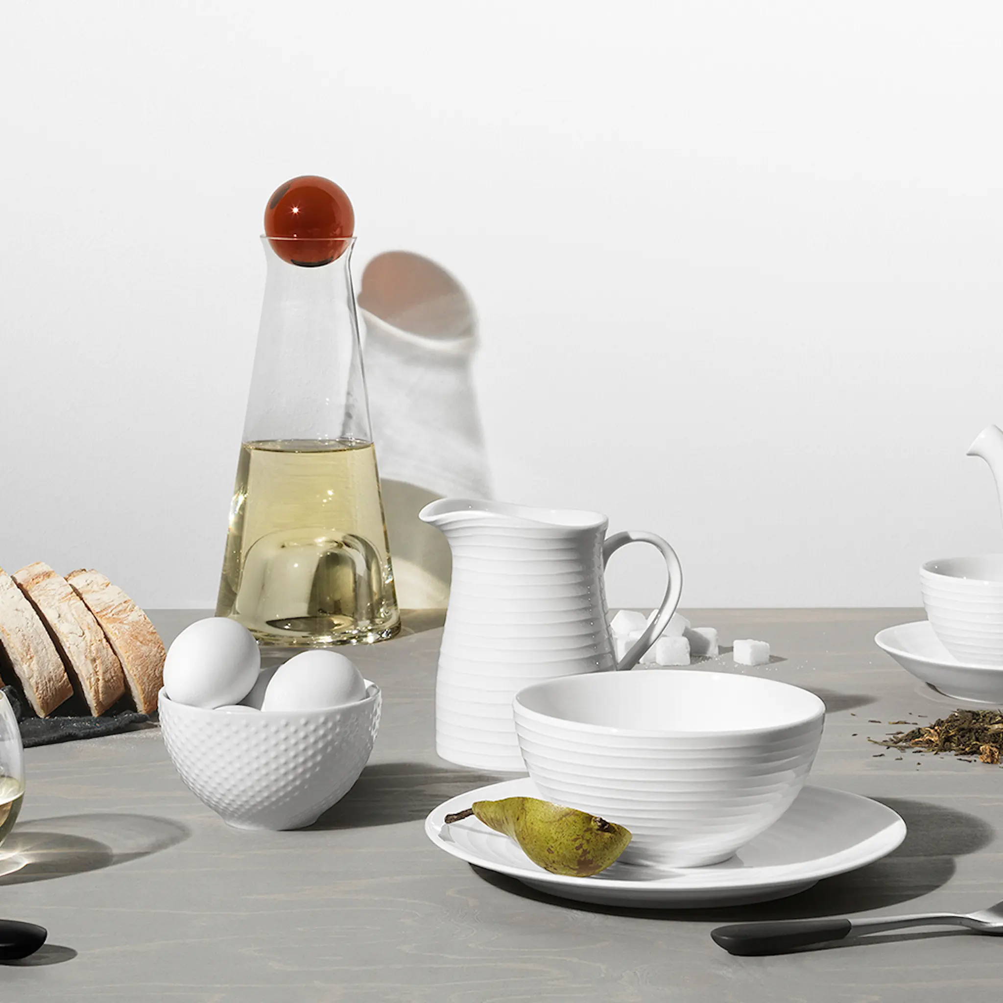 Design House Stockholm Blond Skål 30 cl stripe Vit