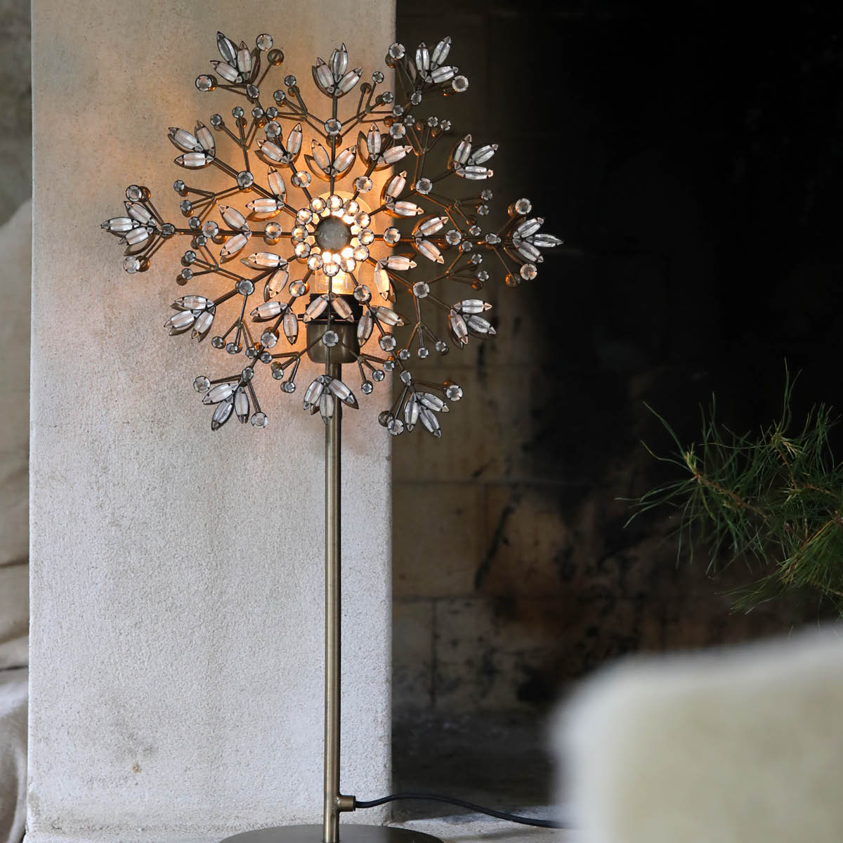 Markslöjd Fiocco bordstjerne 1 lys antikk messing