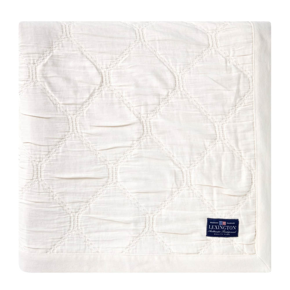 Lexington Överkast bomull 260x240 cm jacquard ljusbeige
