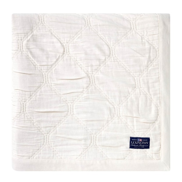 Överkast bomull 260x240 cm jacquard ljusbeige