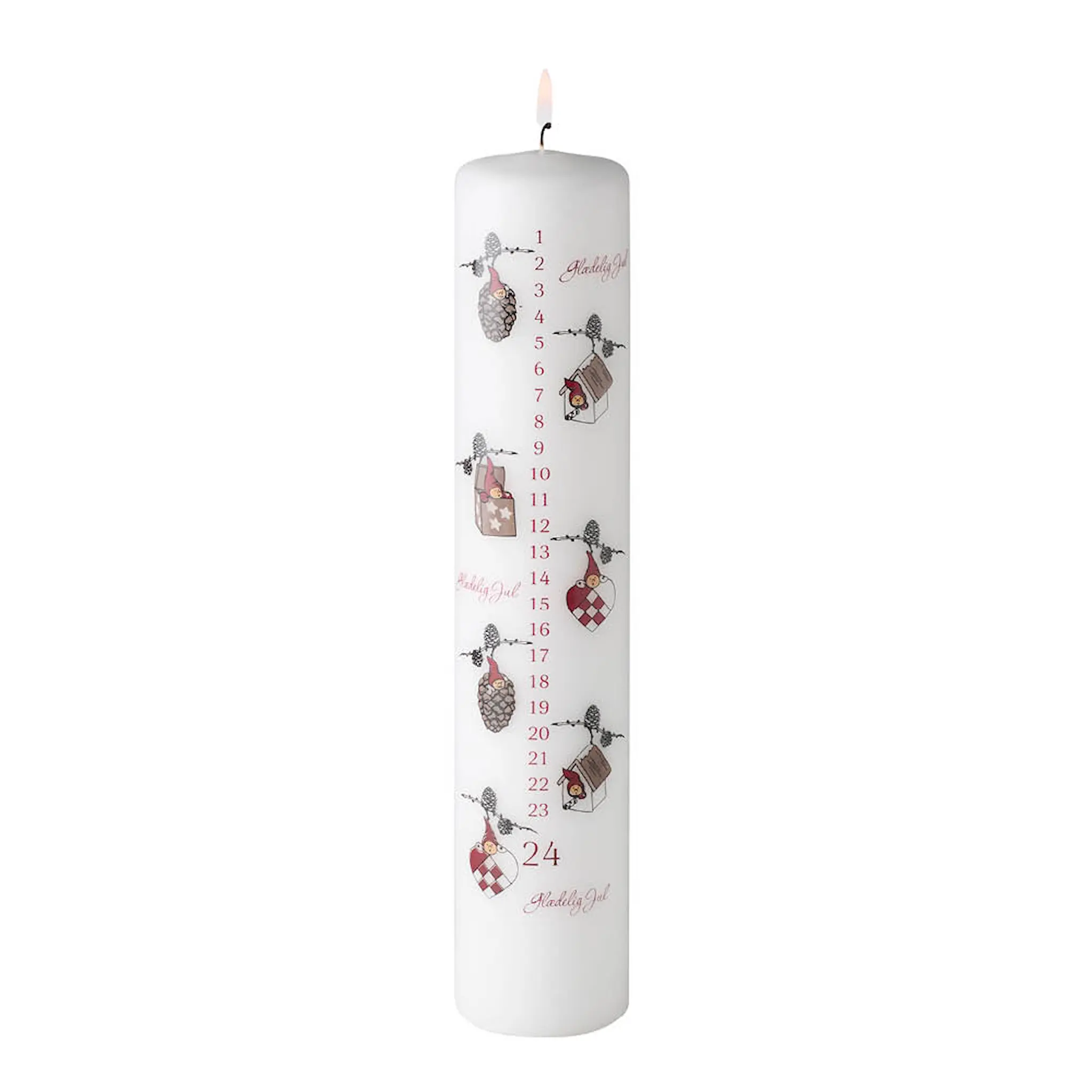 Klarborg Nisserik kalenderljus 25 cm Jul